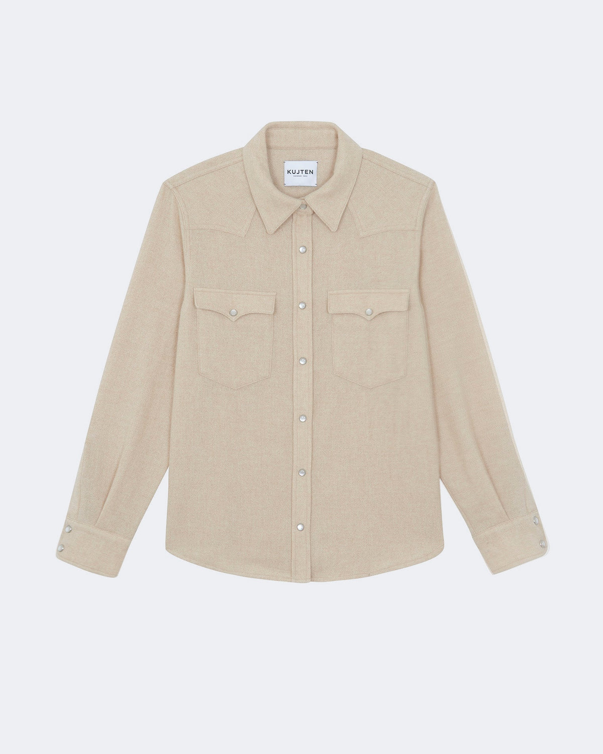 Chemise en cachemire beige pour femme - Kujten packshot