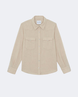 Chemise en cachemire beige pour femme - Kujten packshot