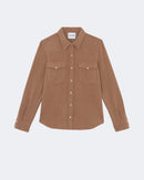 Chemise lumber plain cachemire tissé camel - Kujten packshot
