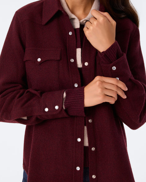 Shirt Lumber Plain burgundy - Image 3