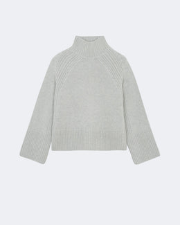 Pull madge tricotage jersey gris - Kujten packshot