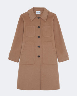 Manteau montreal cachemire tissé camel - Kujten packshot