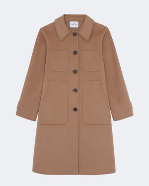 Manteau montreal cachemire tissé camel - Kujten packshot
