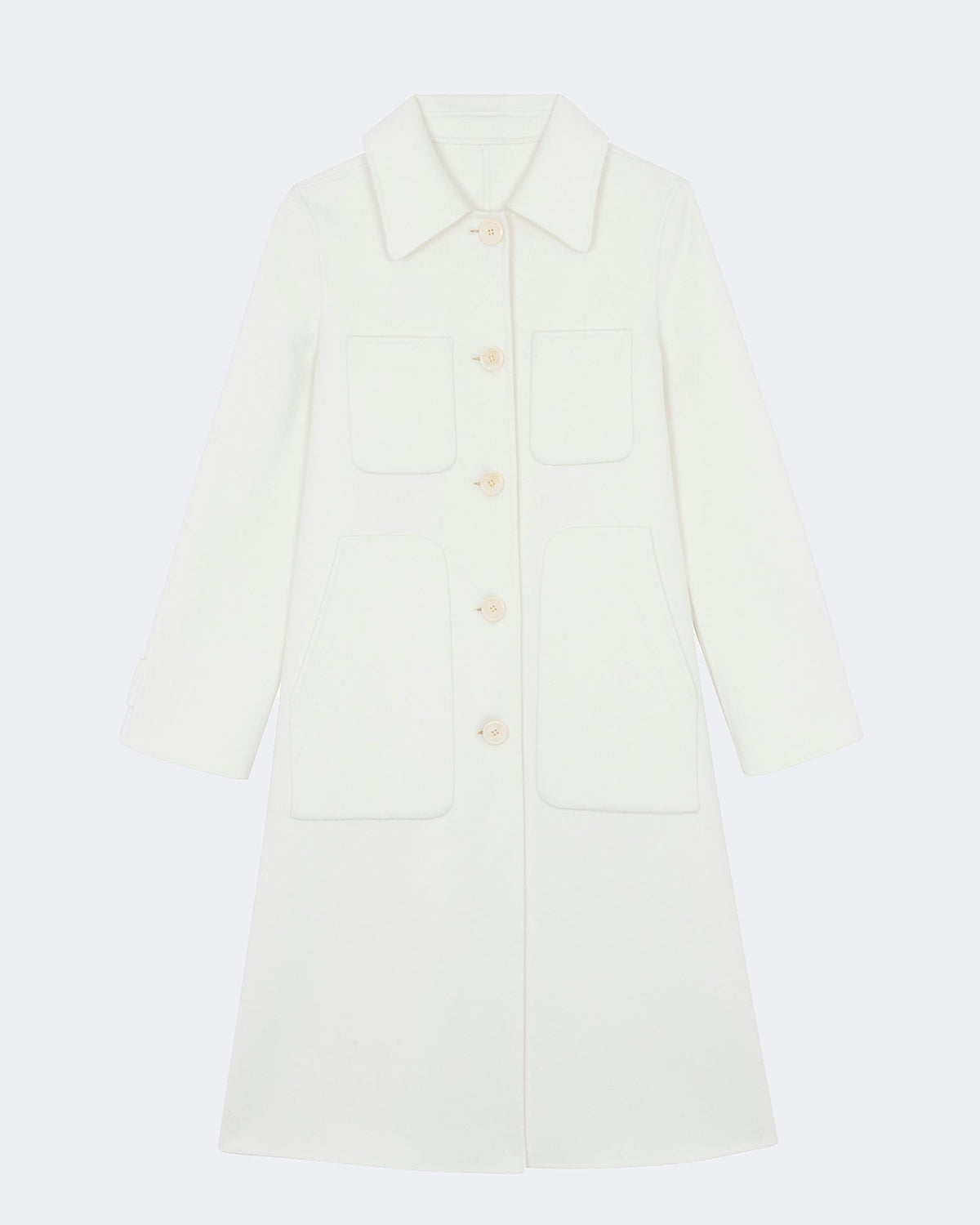 Manteau en cachemire blanc pour femme - Kujten packshot