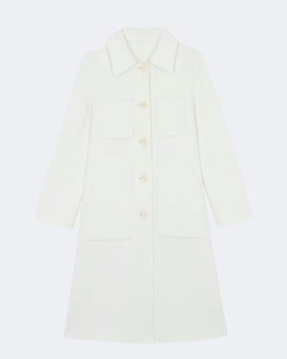 Manteau en cachemire blanc pour femme - Kujten packshot