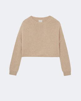 Pull en cachemire beige pour femme - Kujten packshot