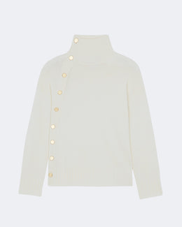 Pull en cachemire blanc pour femme - Kujten packshot