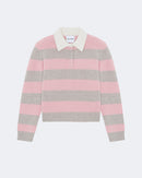 Pull polo royce stripes cachemire rose - Kujten packshot