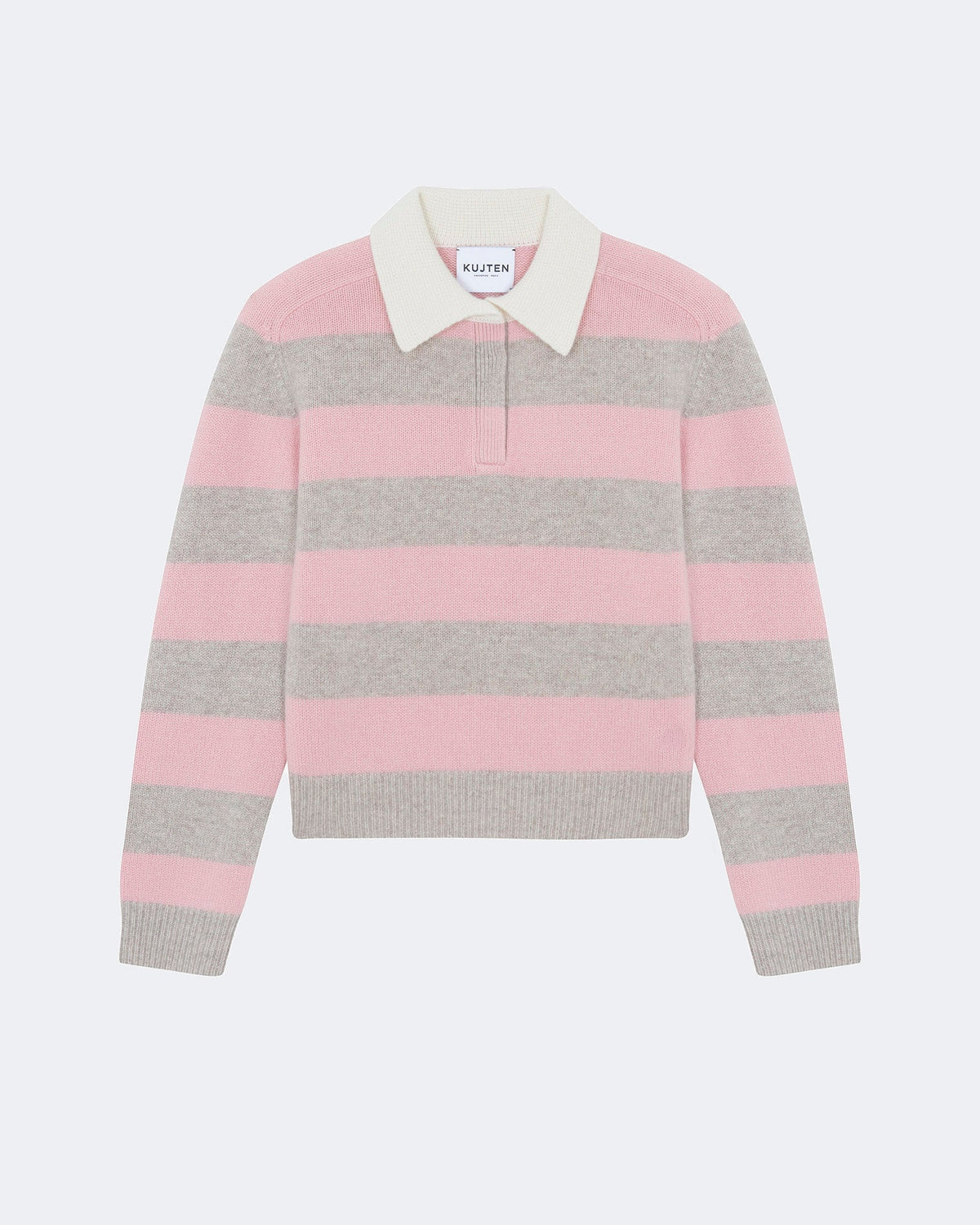 Pull polo royce stripes cachemire rose - Kujten packshot
