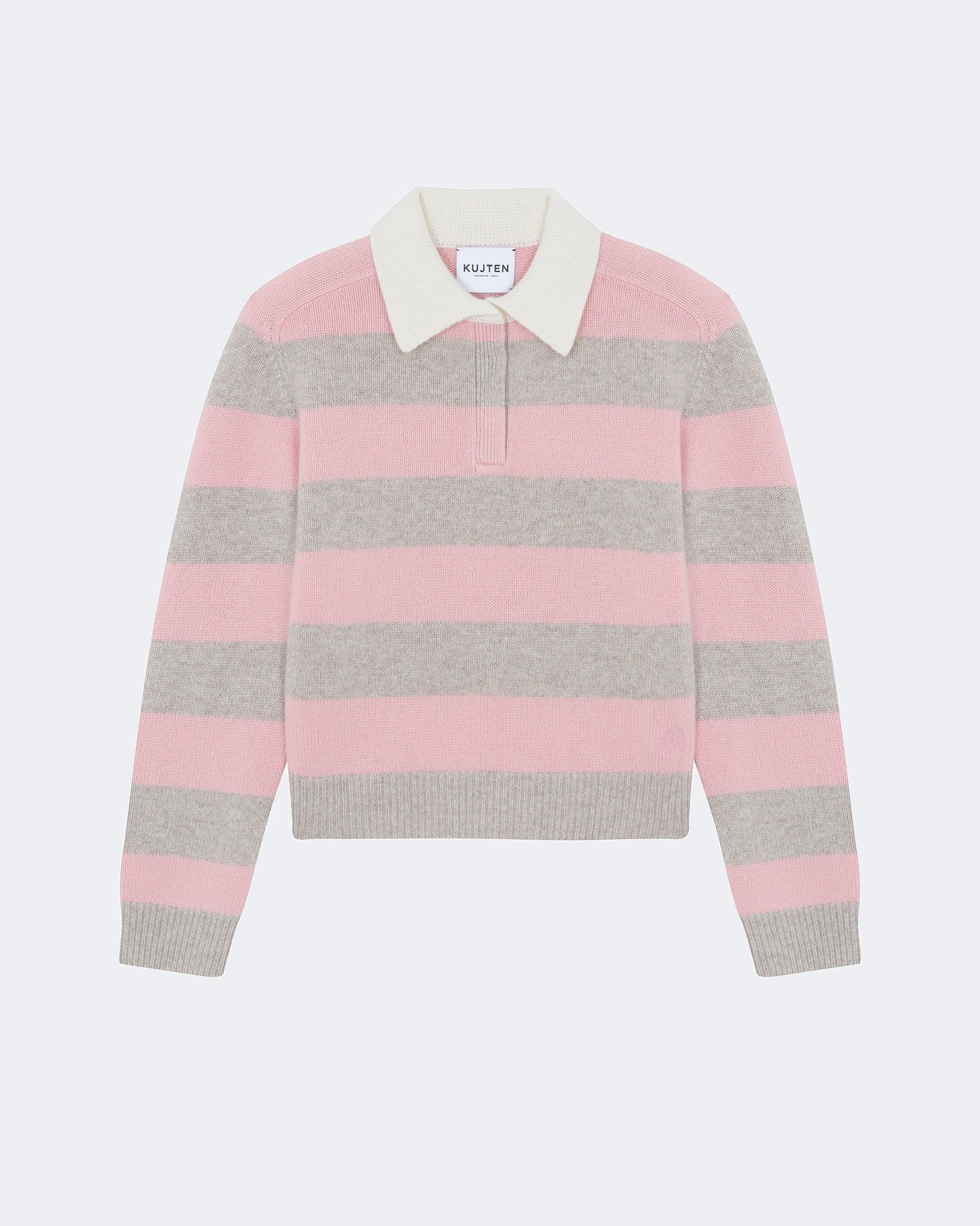 Pull polo royce stripes cachemire rose - Kujten packshot