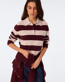 Polo Royce Stripe bordeaux avoine