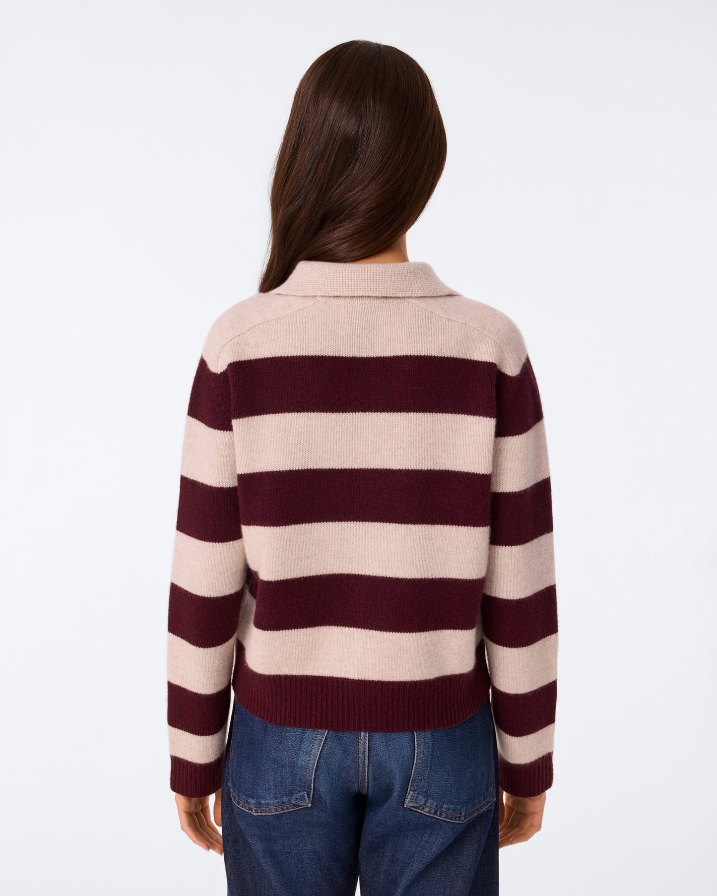 Polo Royce Stripe bordeaux avoine