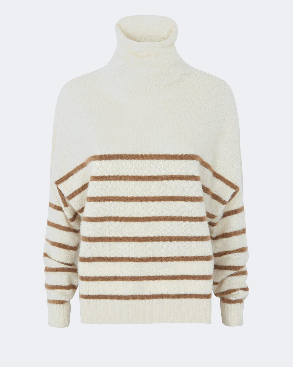 Pull en cachemire blanc et camel pour femme - Kujten packshot