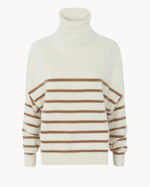 〈美品〉CABaN Border Cotton Cashmere Knit M Bi-material Caban in Wool and Cashmere BLACK Woman
