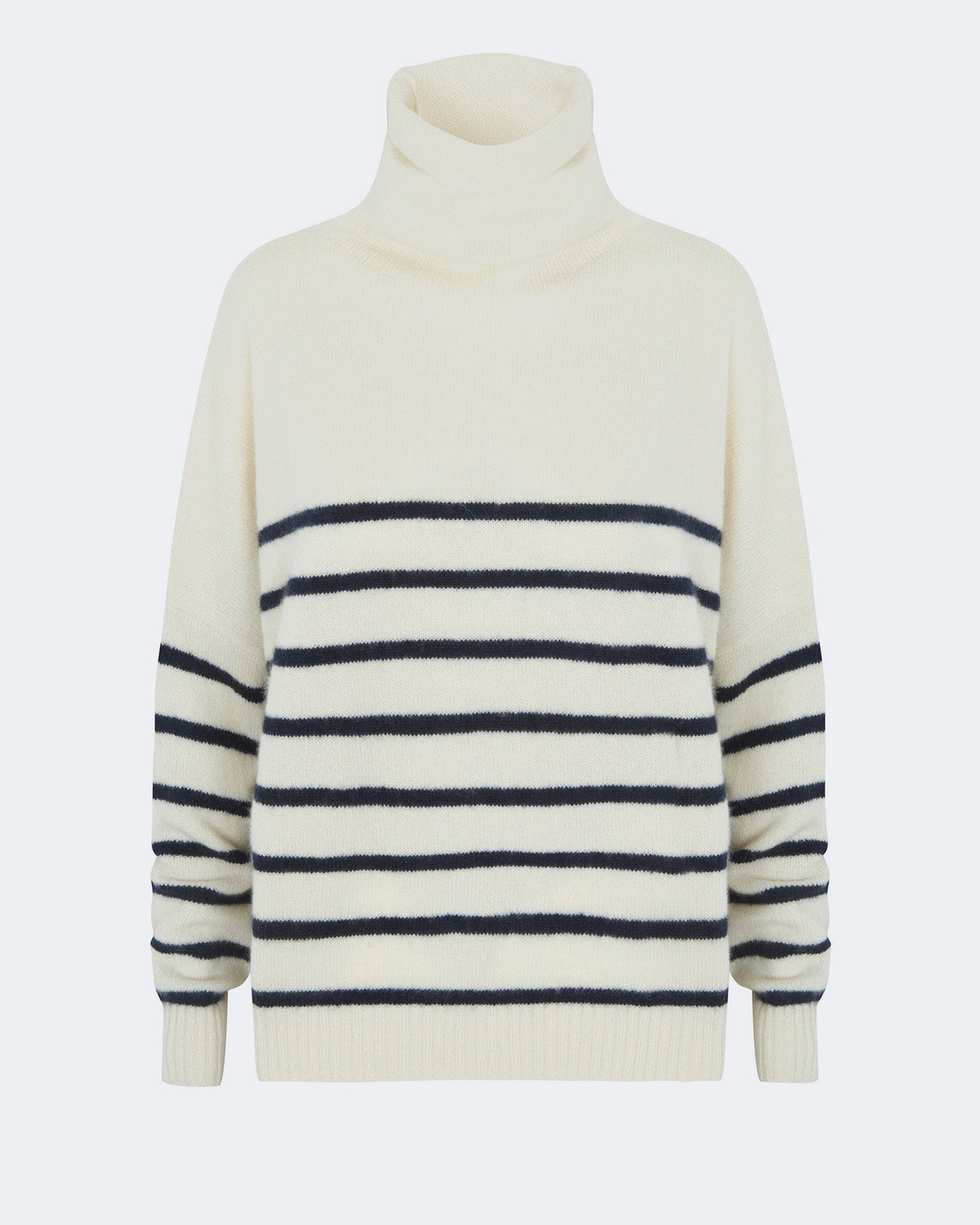 Pull en cachemire blanc et bleu pour femme - Kujten packshot