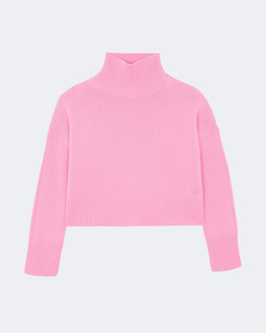Pull ulla crop tricotage jersey rose - Kujten packshot
