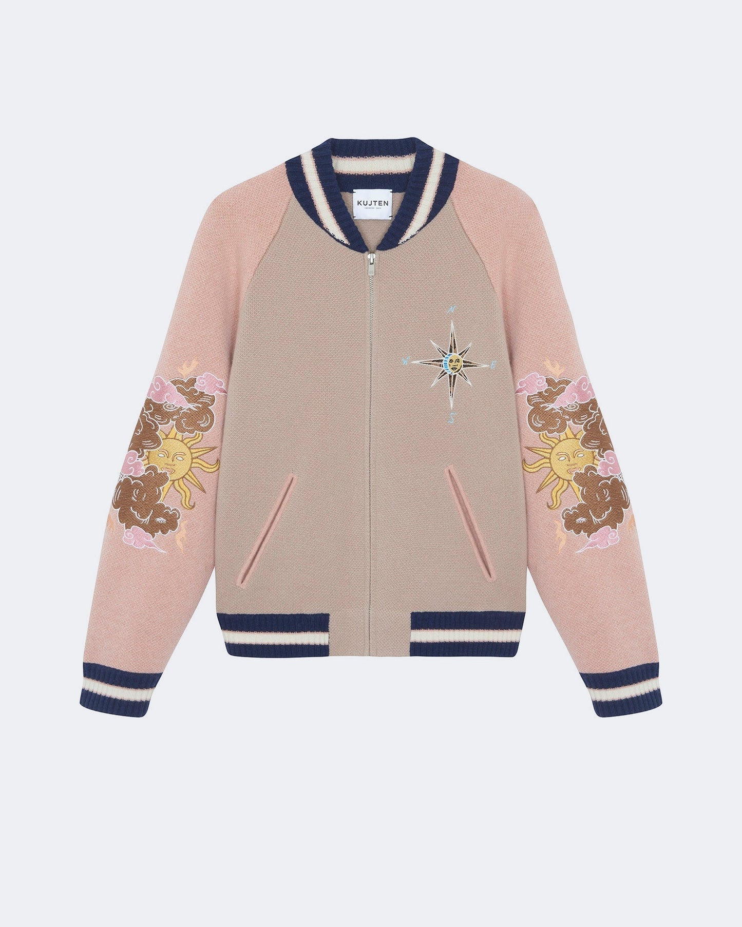Veste en cachemire blanc beige pour femme - Kujten packshot