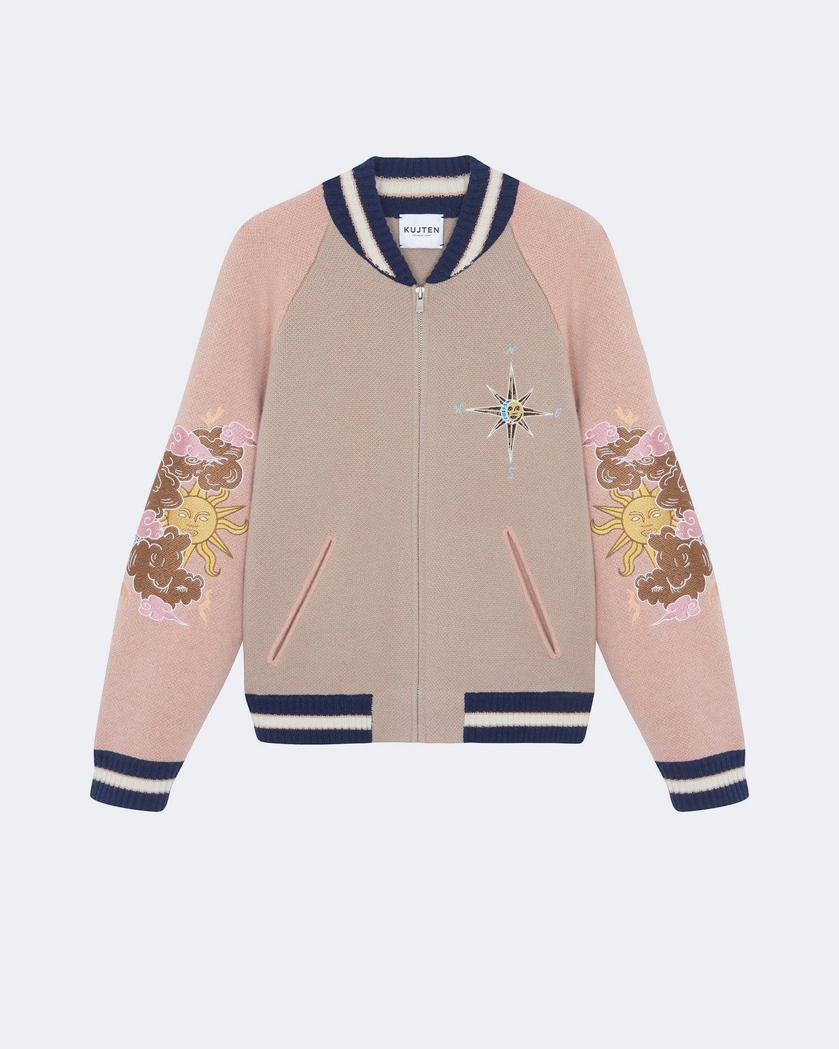 Veste en cachemire blanc beige pour femme - Kujten packshot