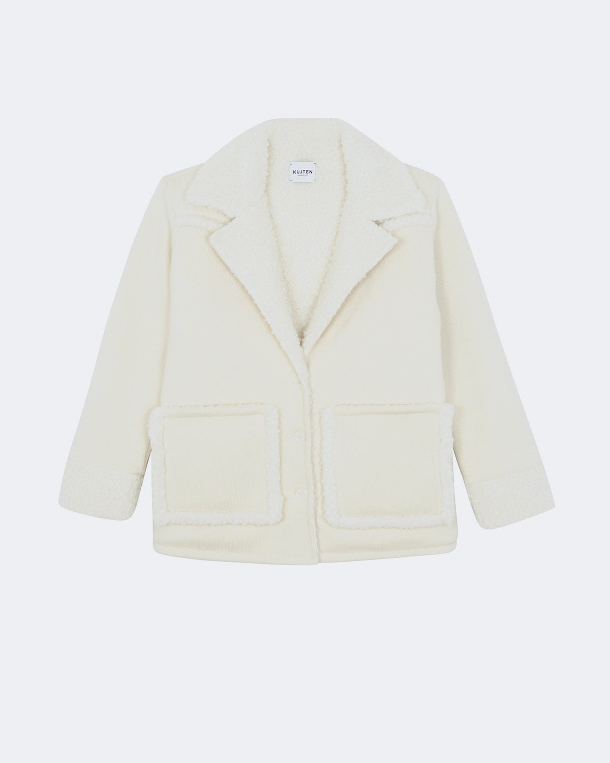 Veste en cachemire blanc pour femme - Kujten packshot