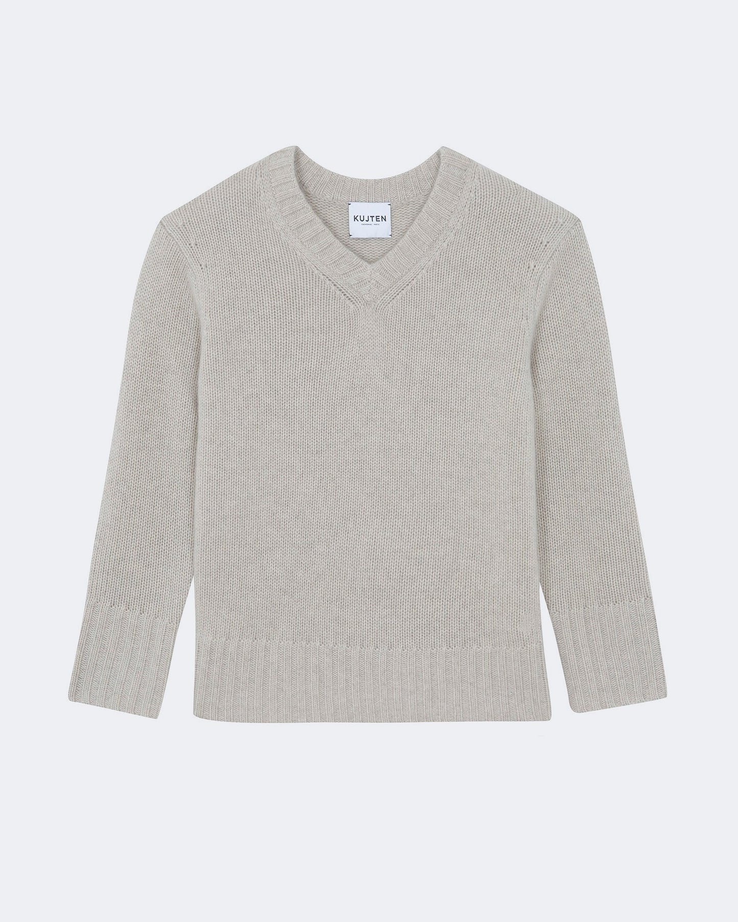 Pull en cachemire blanc et beige pour femme - Kujten packshot