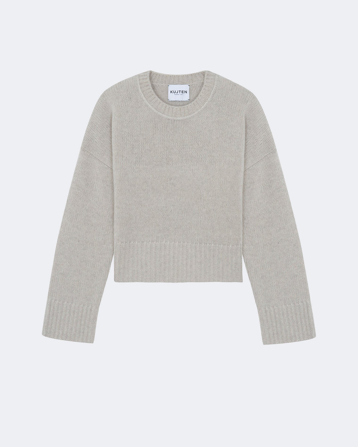 Pull en cachemire blanc et beige pour femme - Kujten packshot