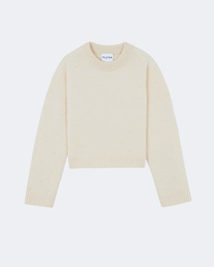 Pull en cachemire blanc pour femme - Kujten packshot