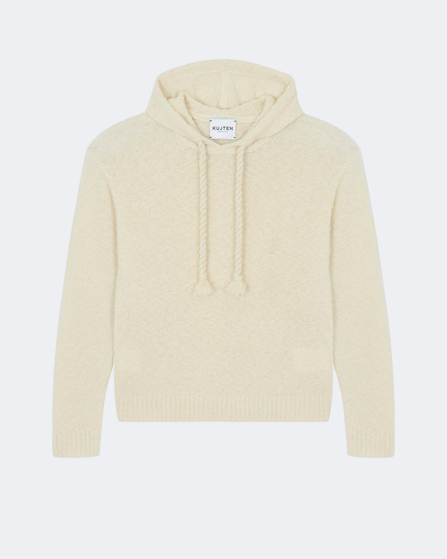 Pull Hoodie Bakia Bouclette ecru - Image principale