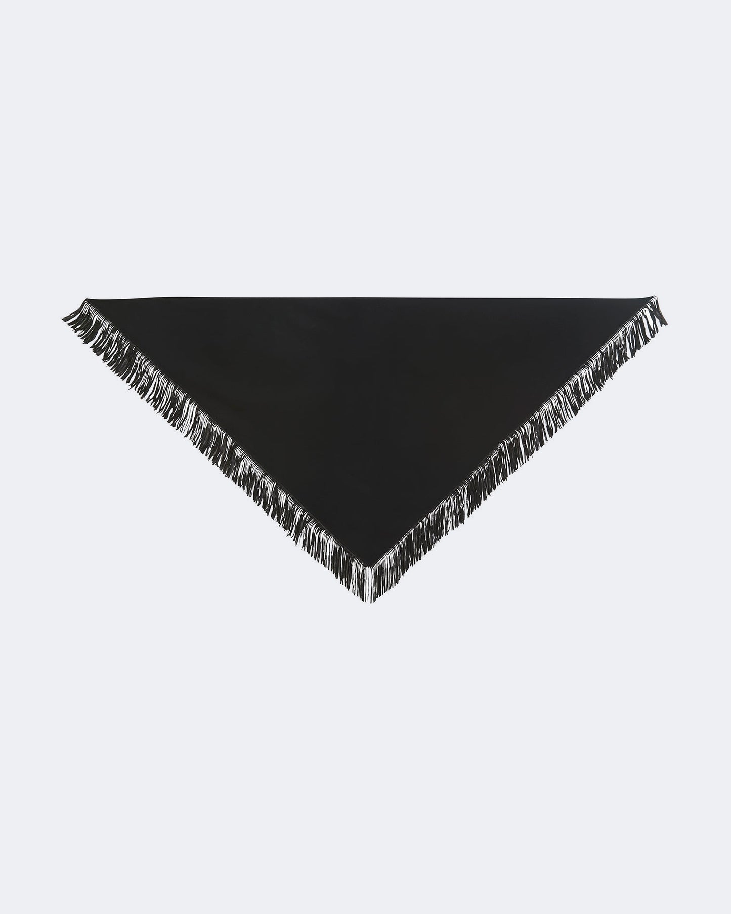 Cape sohare cuir frange cachemire noir - Kujten packshot