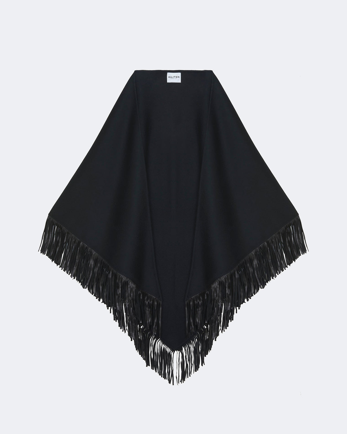 Cape sohare cuir frange noir - Kujten packshot