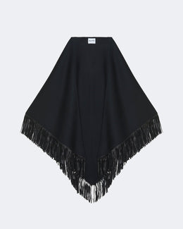 Cape sohare cuir frange noir - Kujten packshot