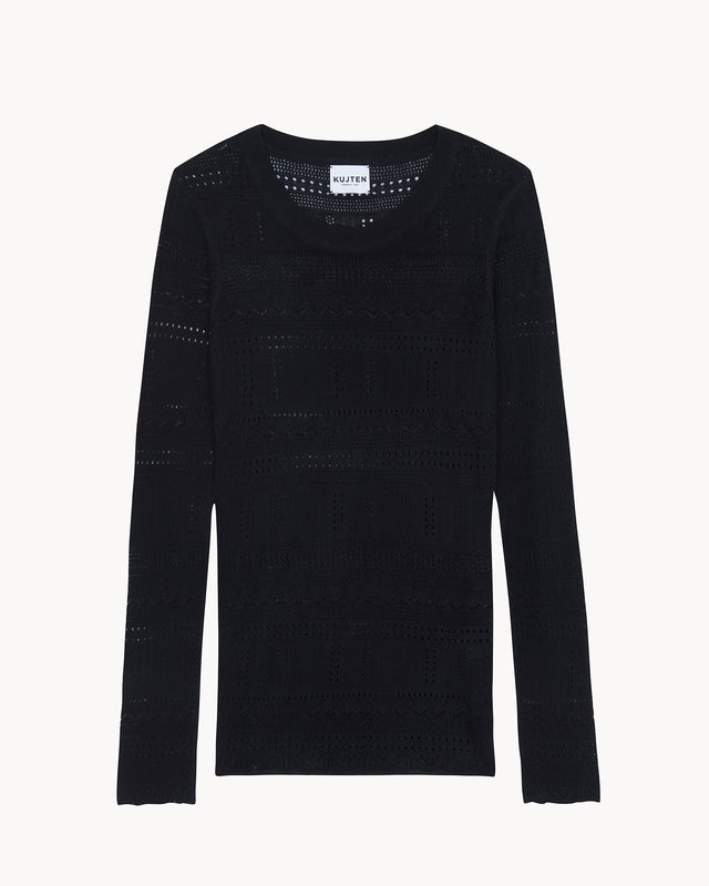 Top Semeti Pointelle noir - Image principale