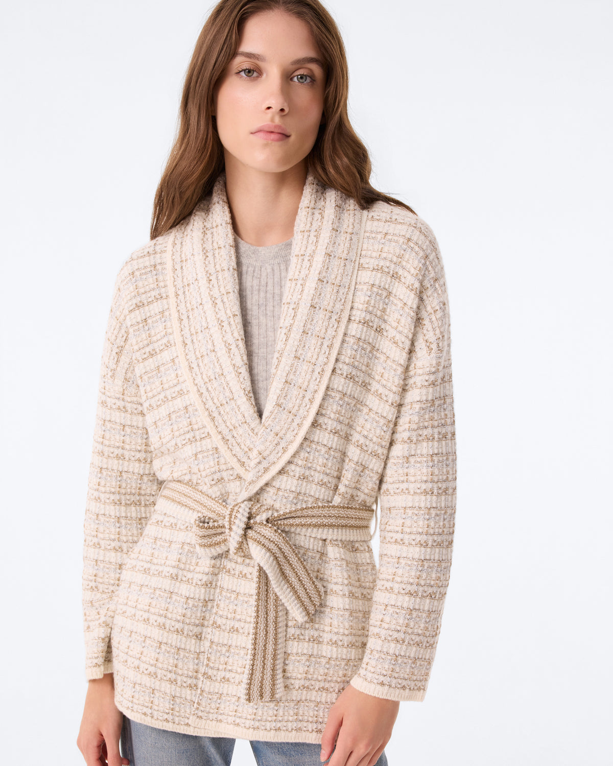 Vest Miko Tweed white
