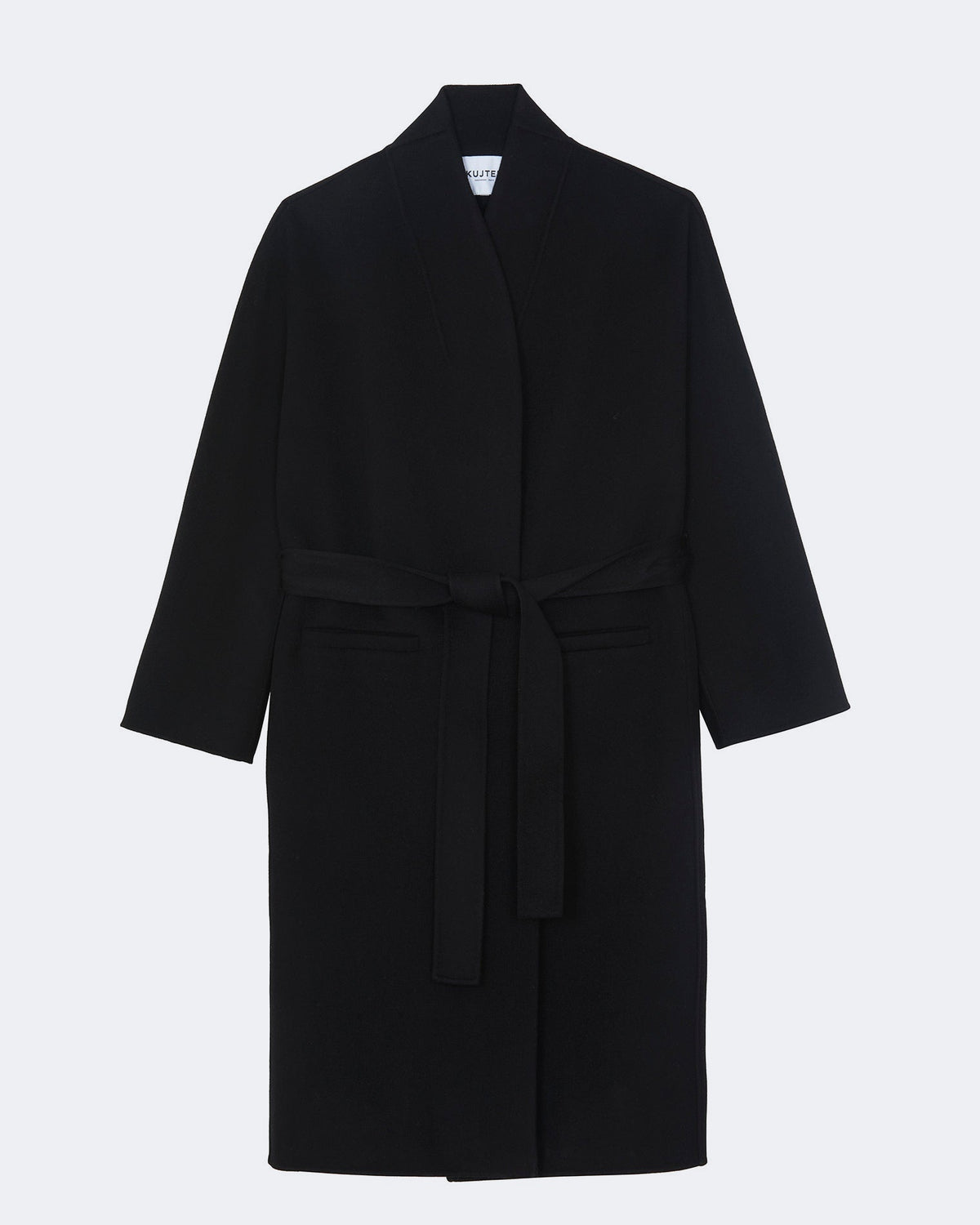Manteau en cachemire noir pour femme - Kujten packshot