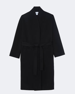 Manteau en cachemire noir pour femme - Kujten packshot