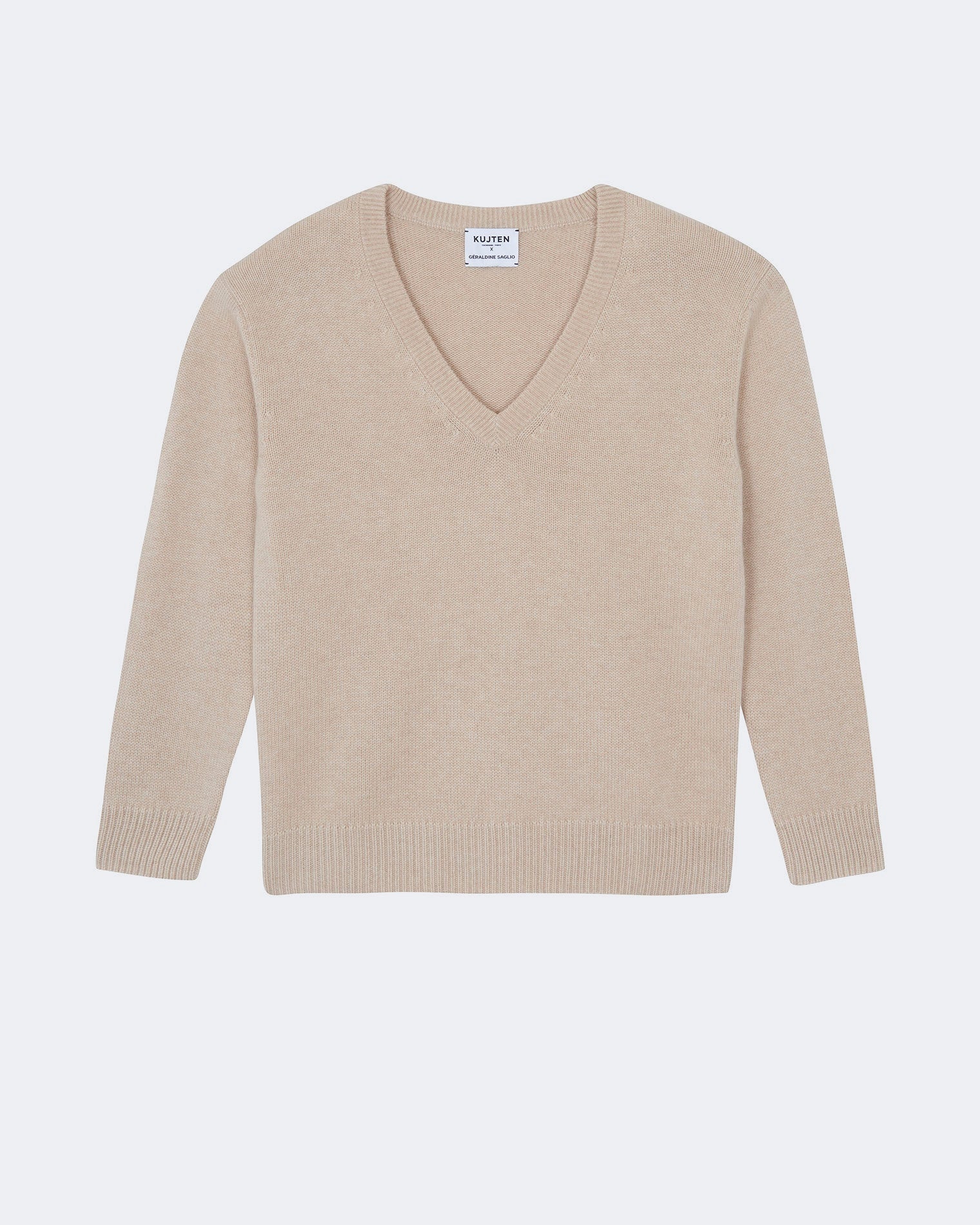 Pull en cachemire beige pour femme - Kujten packshot