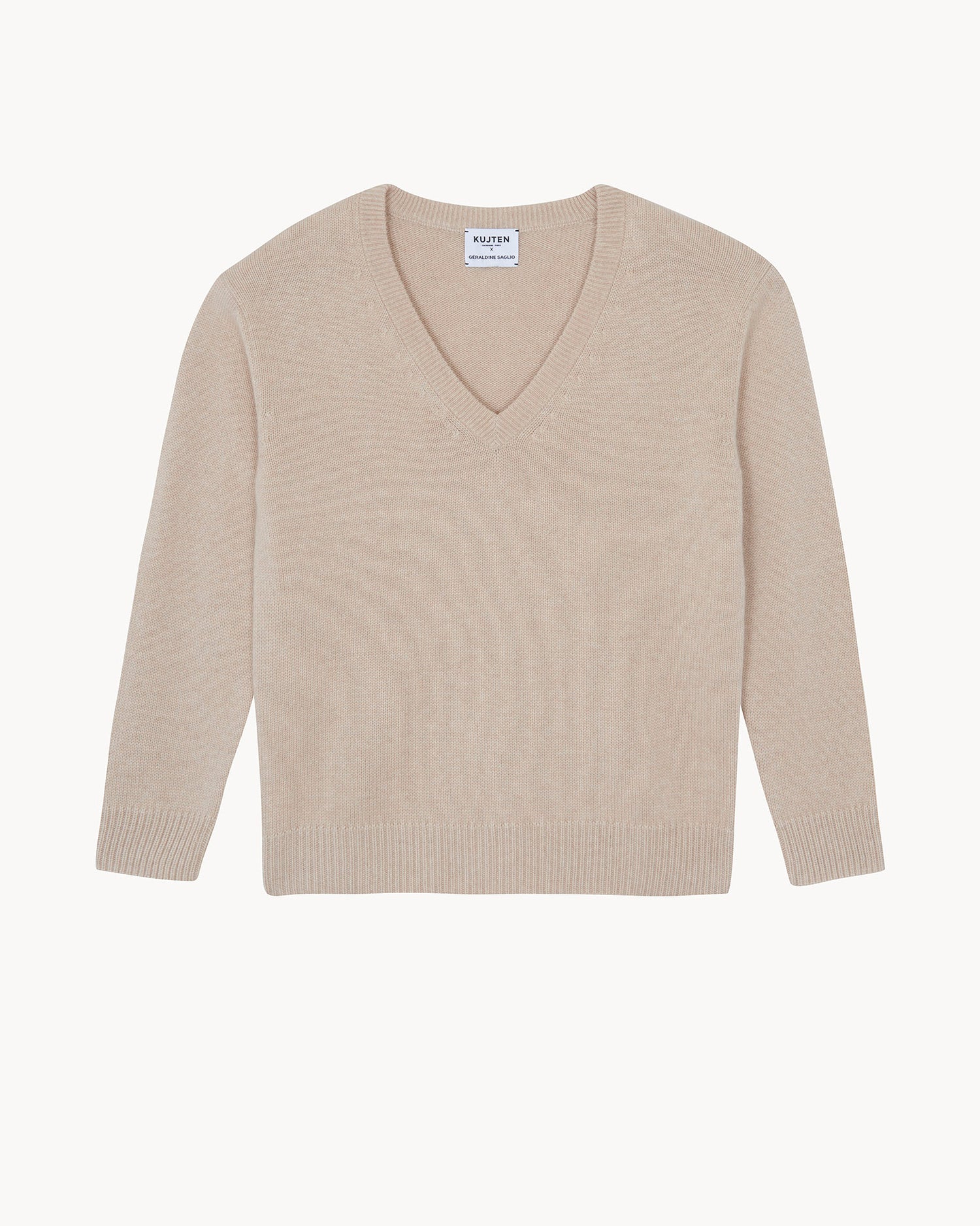 Pull en cachemire beige pour femme - Kujten packshot