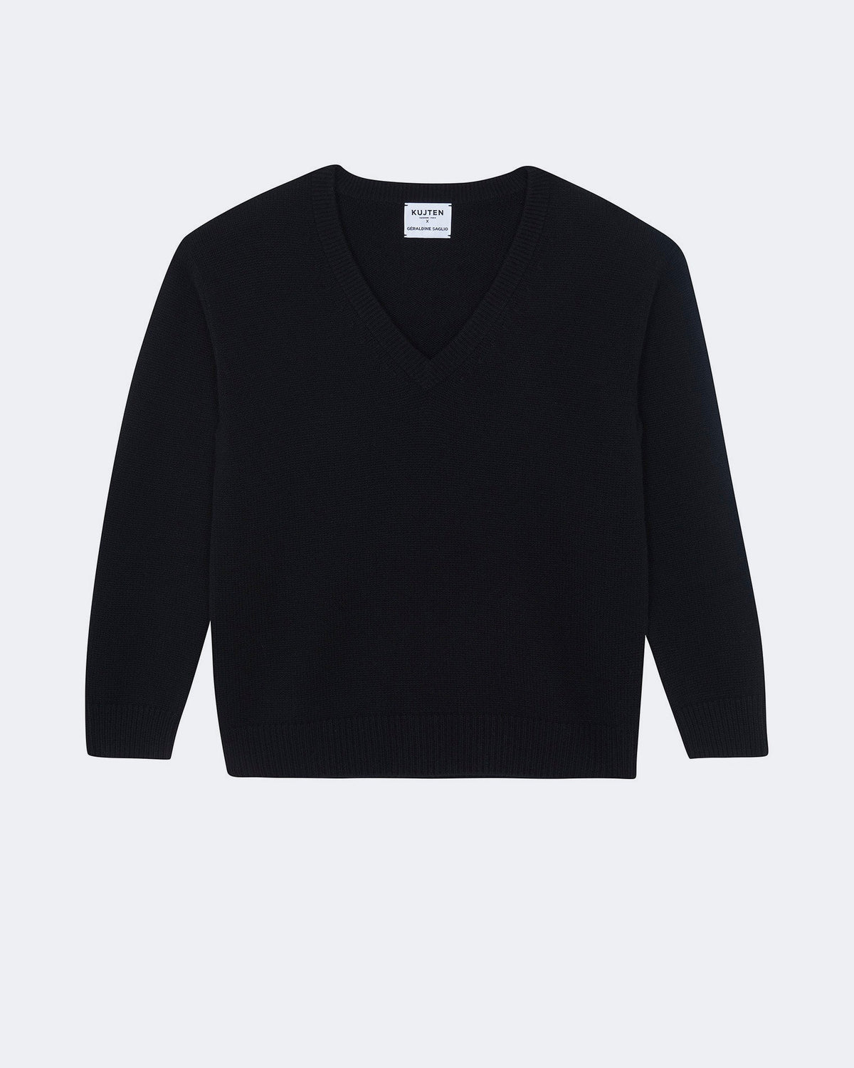 Pull en cachemire noir pour femme - Kujten packshot