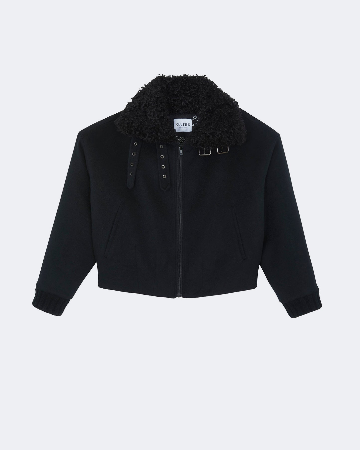 Veste en cachemire noir pour femme - Kujten packshot