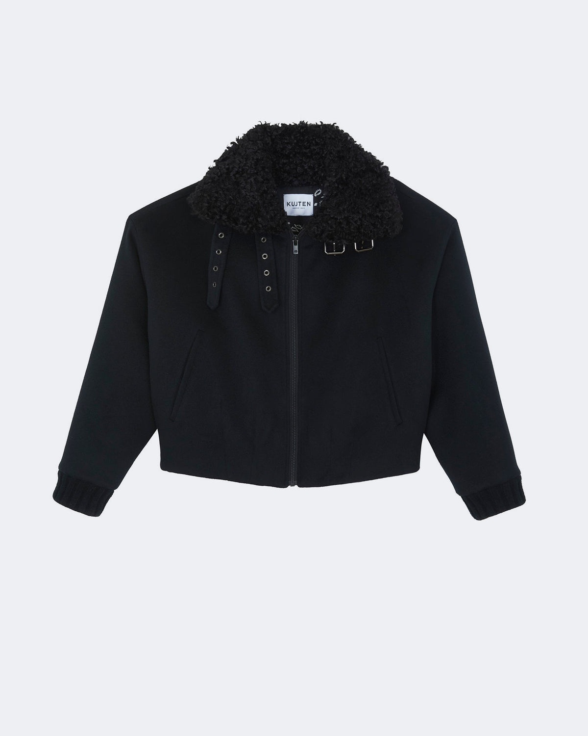 Veste en cachemire noir pour femme - Kujten packshot