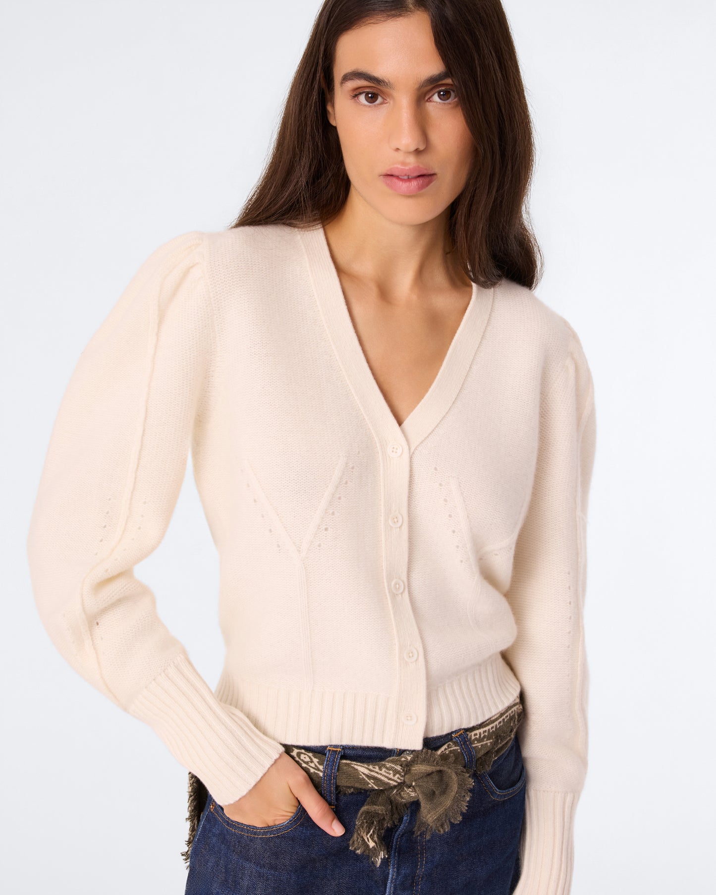 Pull Violeta blanc