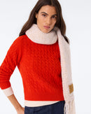 Pull Caroline Cable orange rosso