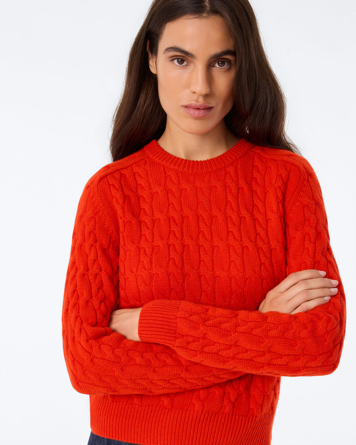 Pull Caroline Cable orange rosso