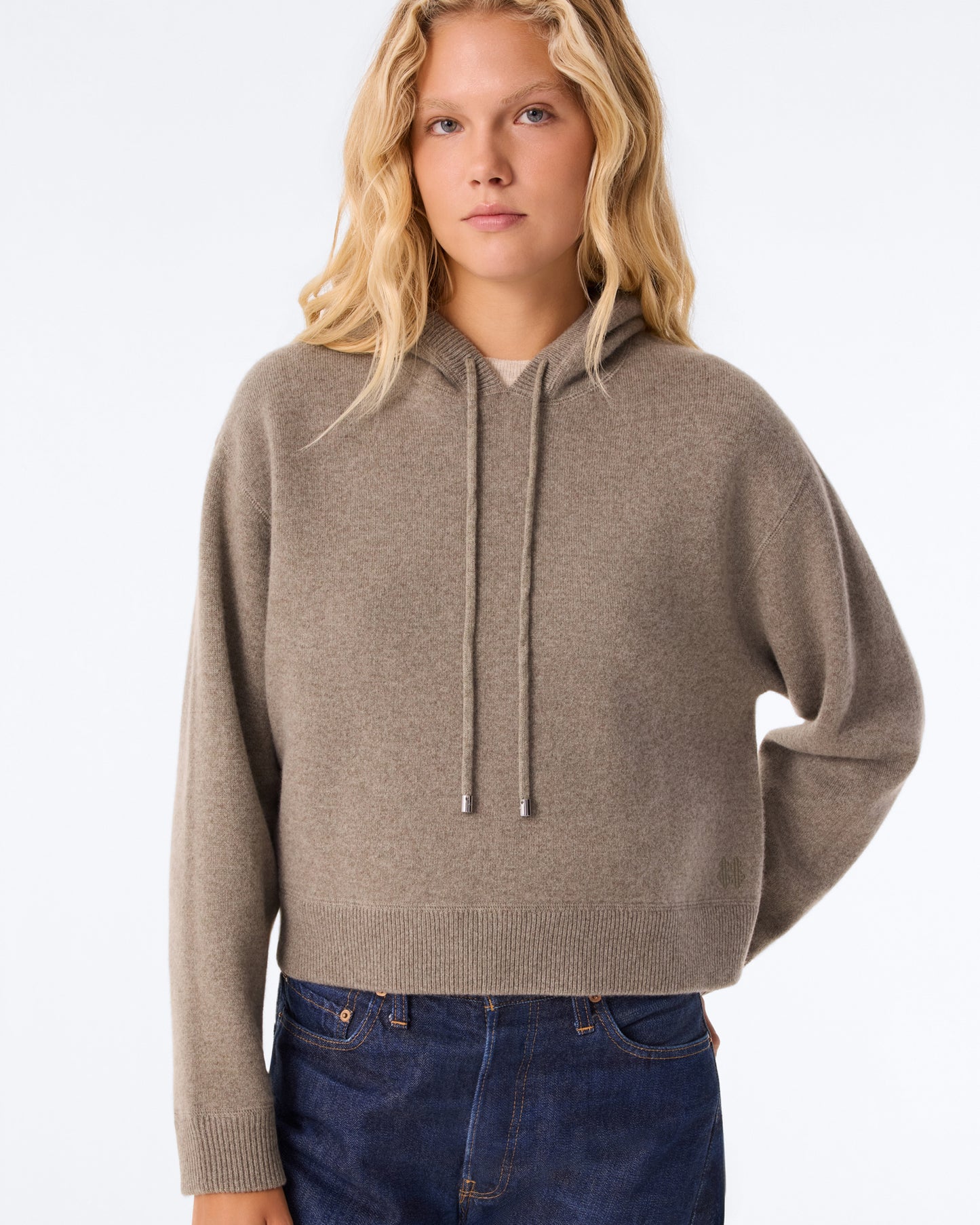 Hoodie Mona kaki chiné