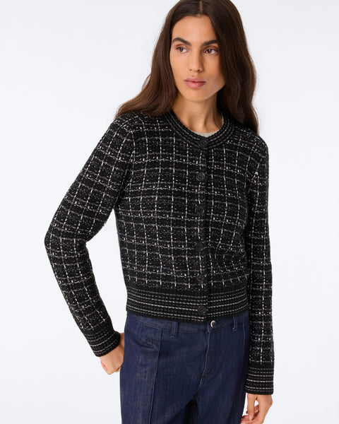 Cardigan Caroline Cardi Tweed noir - Image 2
