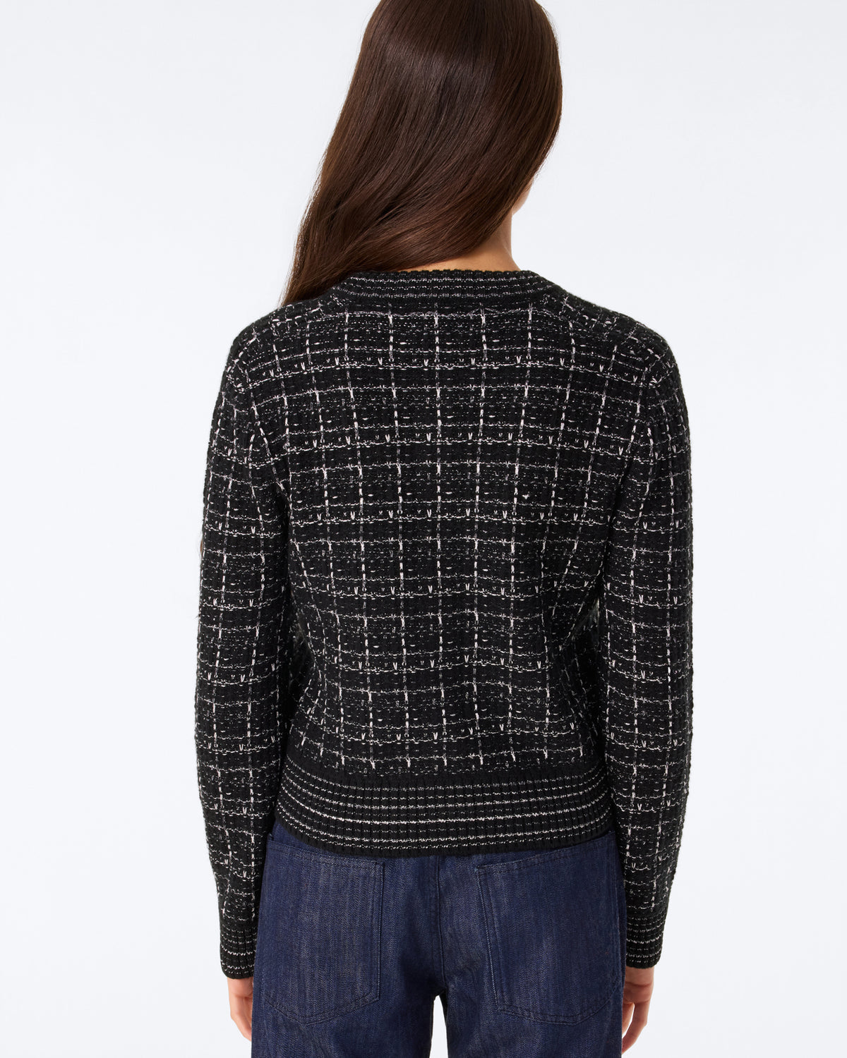 Cardigan Caroline Cardi Tweed noir