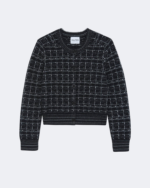 Cardigan Caroline Cardi Tweed noir - Image 4
