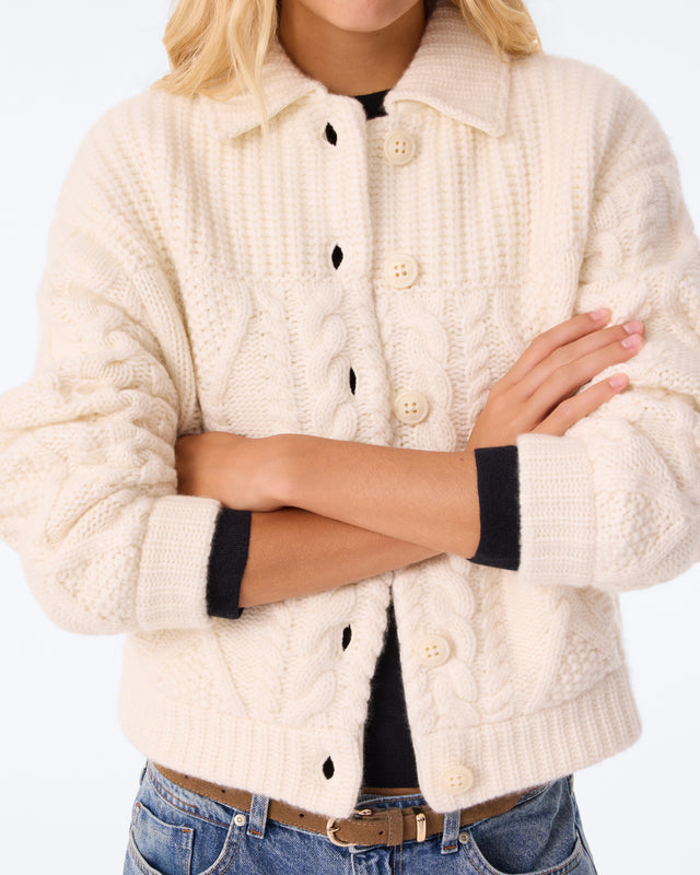 Veste Arya Cable blanc - Image principale