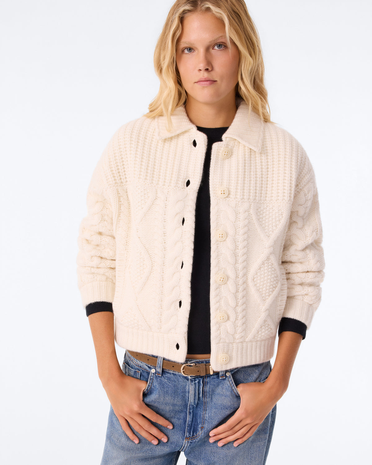 Jacket Arya Cable white