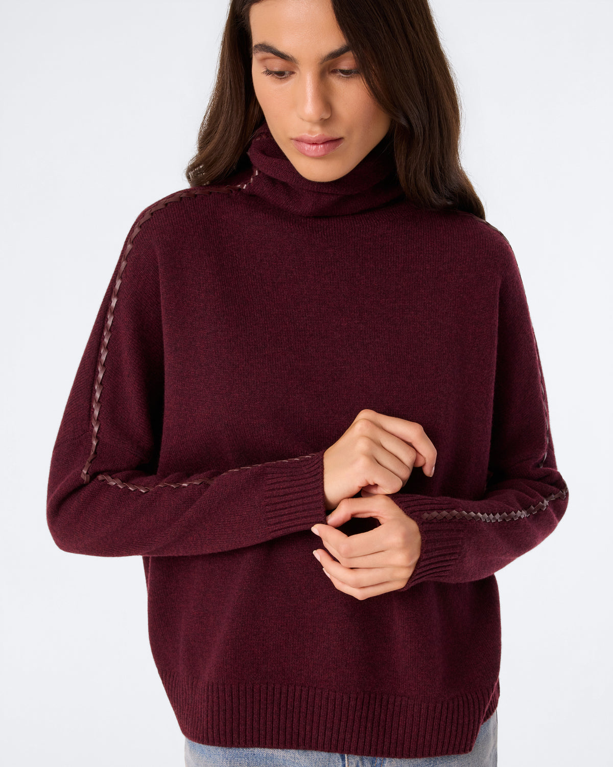 Pull Thea Leather bordeaux