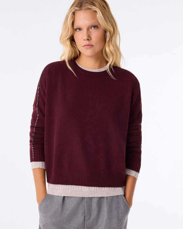 Pull Amea Leather bordeaux - Image principale
